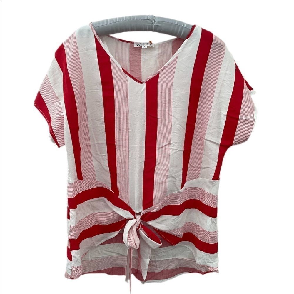 Wonderland by Orange Striped Blouse